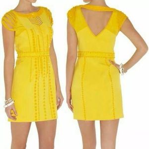 NEW! Auth KAREN MILLEN yellow dress Sz US 6 RARE